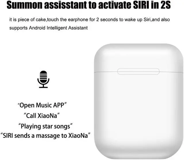 Alt view image 3 of 7 - i12 TWS Wireless Bluetooth 5.0 Touch control Earphones with 300mAh Charging Dock Automatically Pairing - Black