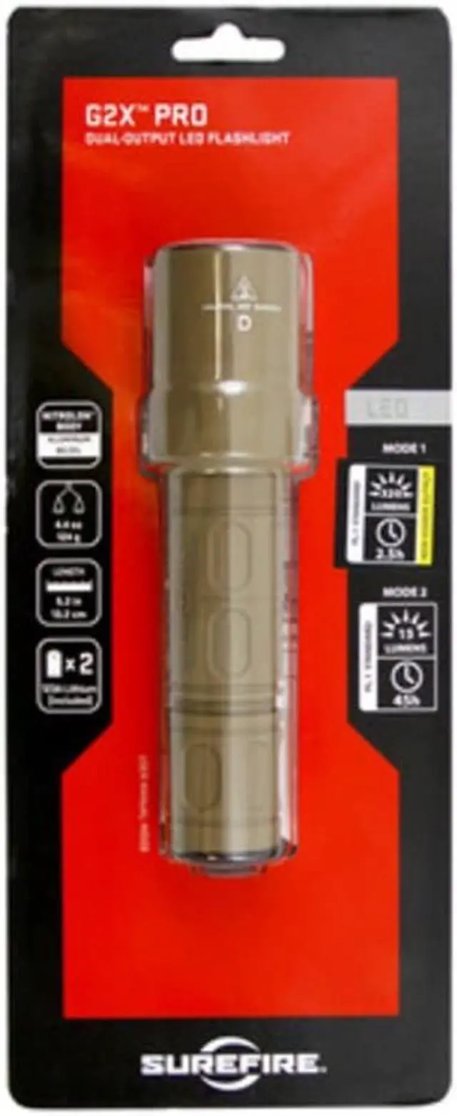 Alt view image 4 of 17 - Surefire G2X Pro Flashlight, Tan, 320 Lumens
