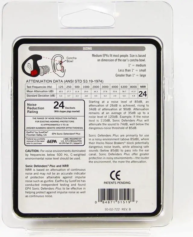 Alt view image 11 of 18 - SureFire EP4-BK-MPR Medium Black Sonic Defenders Plus Hearing Protector