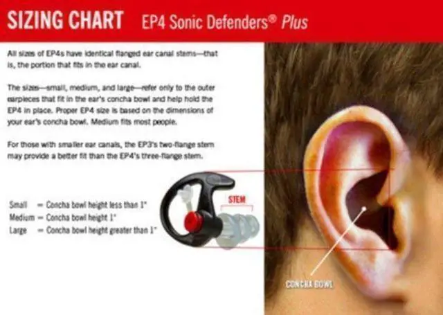 Alt view image 9 of 18 - SureFire EP4-BK-MPR Medium Black Sonic Defenders Plus Hearing Protector
