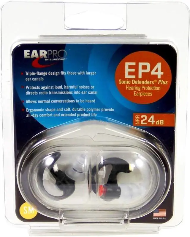 Alt view image 9 of 17 - SureFire EP4-BK-SPR Small Black Sonic Defenders Plus Hearing Protector