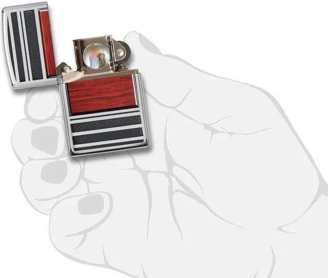 Alt view image 10 of 15 - Zippo Steel & Wood Pipe Lighter 28676