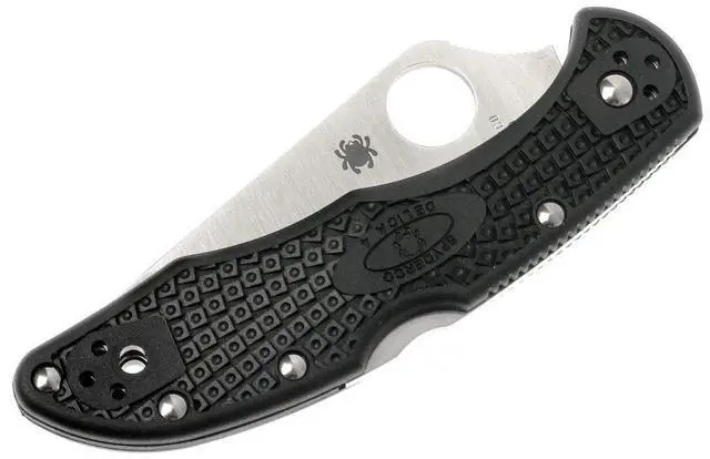 Alt view image 7 of 20 - Spyderco Delica 4 Folder 2.88 in Plain Black FRN Handle