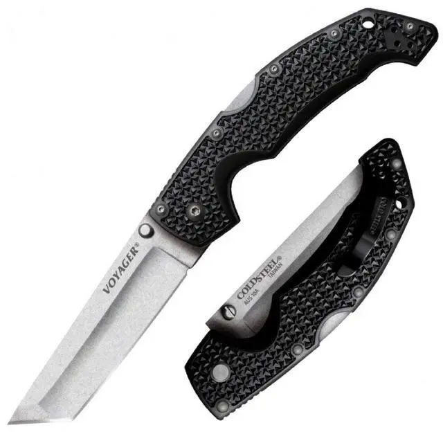 Alt view image 6 of 10 - Cold Steel Large Voyager 4.0 in Tanto Plain Black GFN Handle