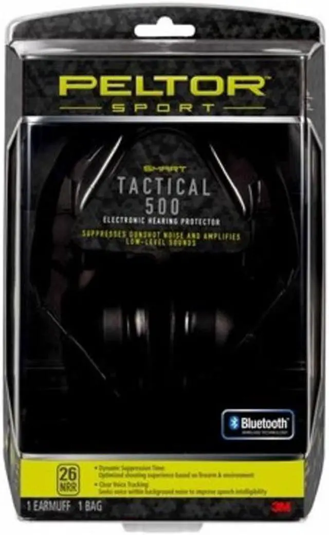 Alt view image 10 of 14 - Peltor Sport Tactical 500 Electronic Hearing Protection Ear Muffs, 26dB NRR, Blu