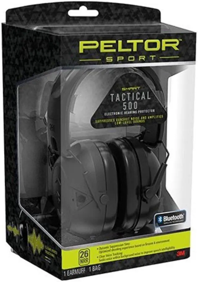 Alt view image 11 of 14 - Peltor Sport Tactical 500 Electronic Hearing Protection Ear Muffs, 26dB NRR, Blu