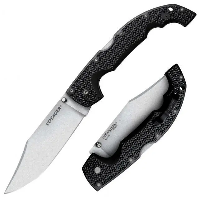 Alt view image 4 of 10 - Cold Steel Voyager Knife X-Large, Clip Point, Plain Edge