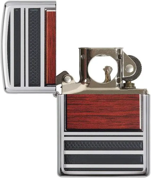 Alt view image 7 of 15 - Zippo Steel & Wood Pipe Lighter 28676