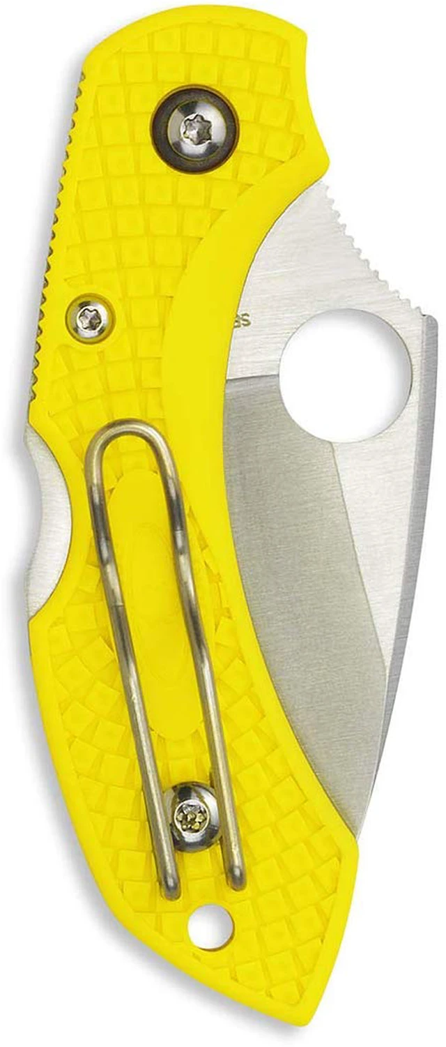 Alt view image 12 of 18 - Spyderco Dragonfly 2 Folder 2.25 in H1 Plain Yellow FRN Hndl