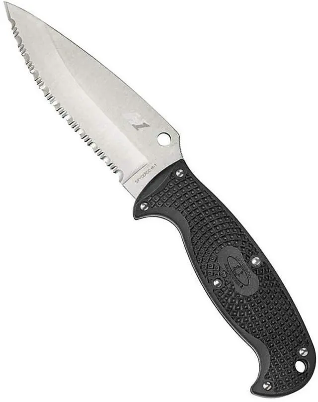 Alt view image 7 of 19 - Spyderco Jumpmaster 2 4.5" Serrated Fixed Blade Knife, Black FB24SBK2
