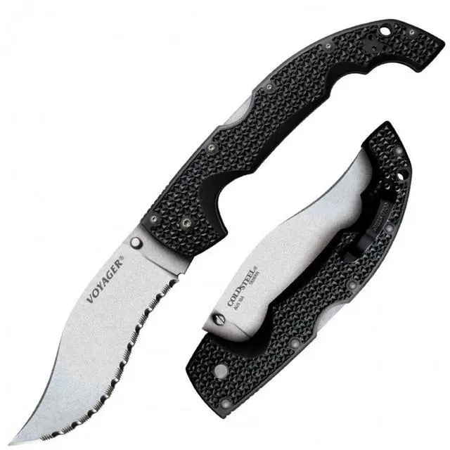 Alt view image 2 of 4 - Cold Steel 29AXVS XL Voyager Vaquero Serrated Blade 5.5" Folding Pocket Knife