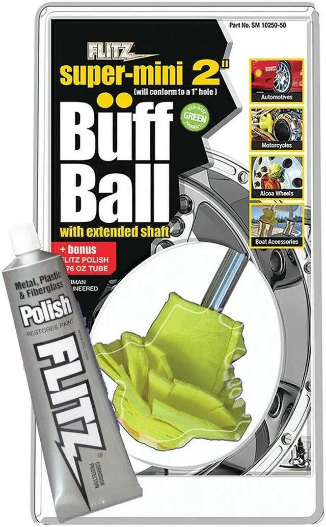 Alt view image 3 of 11 - FLITZ SM10250-50 Original Buff Ball With 1.76 oz Paste Polish - Super Mini 2"