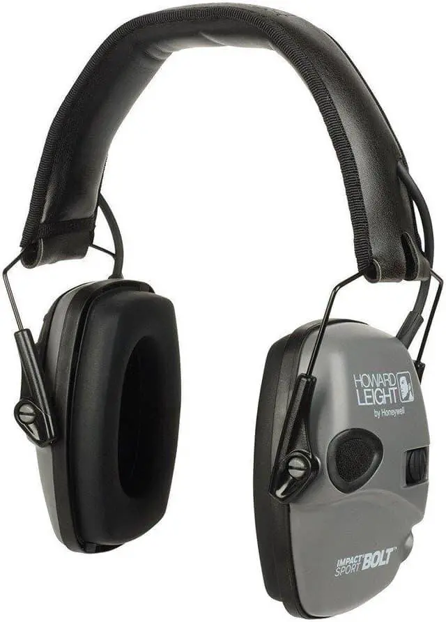 Alt view image 3 of 20 - Howard Leight Impact Sport Bolt, Earmuff, Gray, Electronic, Folding R-02232