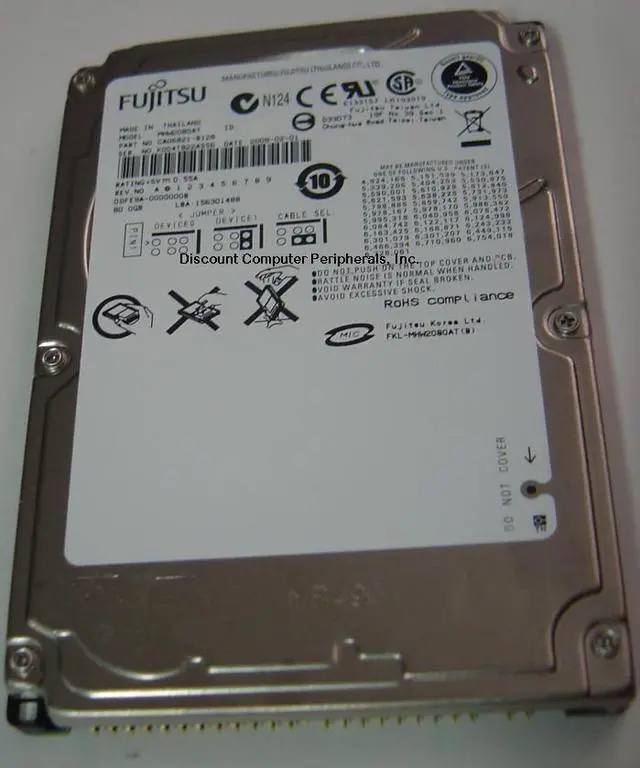 Alt view image 2 of 2 - Fujitsu MHW2080AT 80GB 4200 RPM 8MB Cache IDE Ultra ATA100 / ATA-6 2.5" Internal Notebook Hard Drive Bare Drive