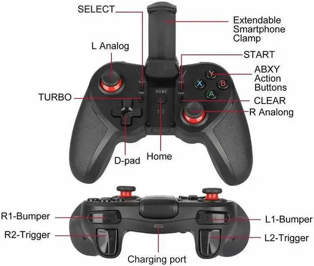 Alt view image 4 of 5 - Wireless Bluetooth Android Gamepad Game Controller Joystick Remote Control Joypad Controller For Android IOS Phone Tablet