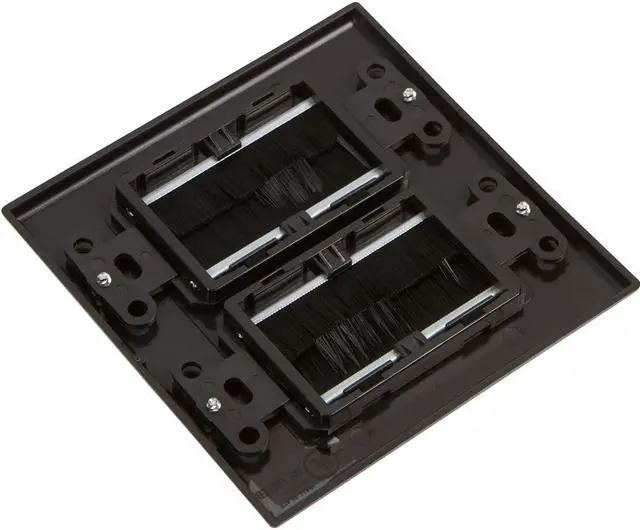 Alt view image 4 of 4 - Buyer's Point Dual Brush Wall Plate [UL Listed] (Black) - 2 Pack