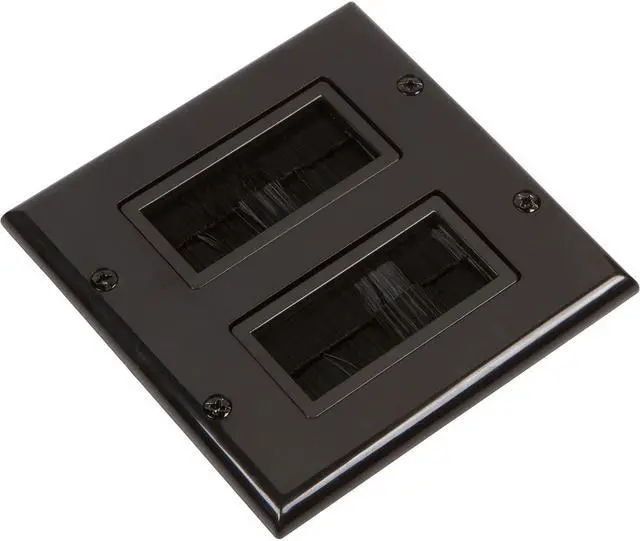 Alt view image 3 of 4 - Buyer's Point Dual Brush Wall Plate [UL Listed] (Black) - 2 Pack