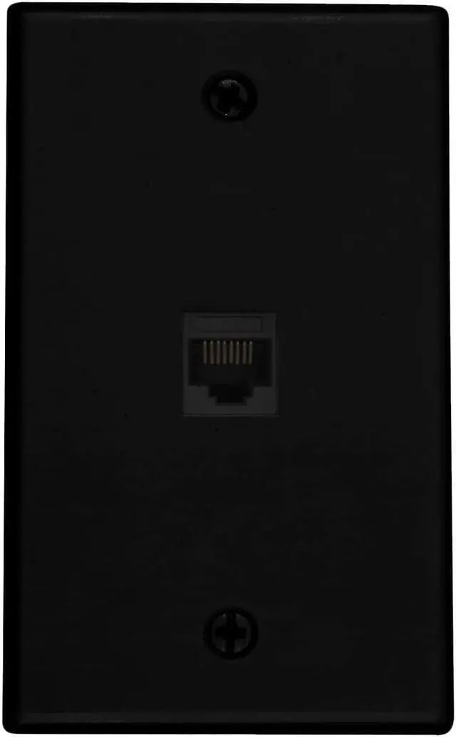 Alt view image 2 of 2 - Buyer's Point 1 Port Cat6 Ethernet Wall Plate, Female-Female Black (1 Port)