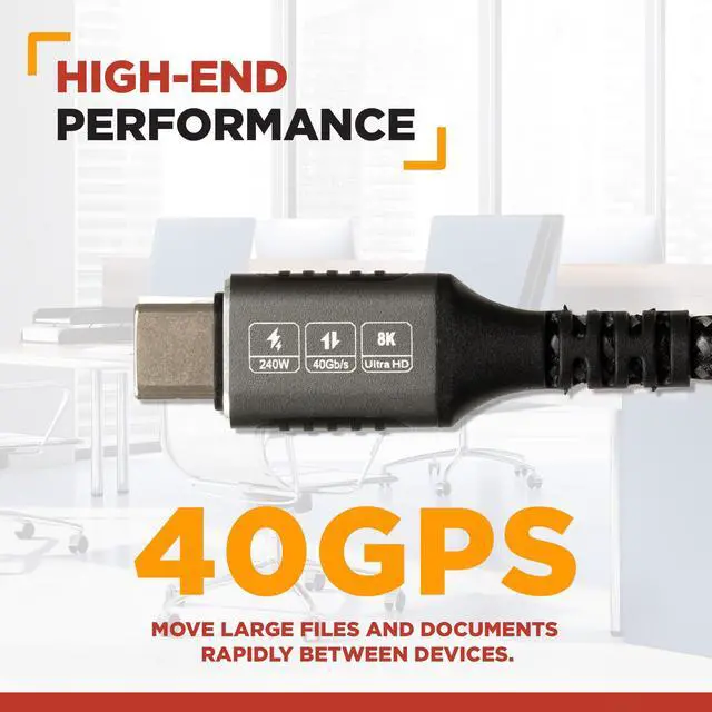 Alt view image 5 of 6 - BUYER'S POINT USB C 4 Cable | 3.3 Ft | 1 Meter, Plug-and-Play with up to 40Gbps 240 W Charging for one 8k or two 4k Home Media Devices, Compatible with Thunderbolt 4 & 3, USB 4 & More  1 Pack