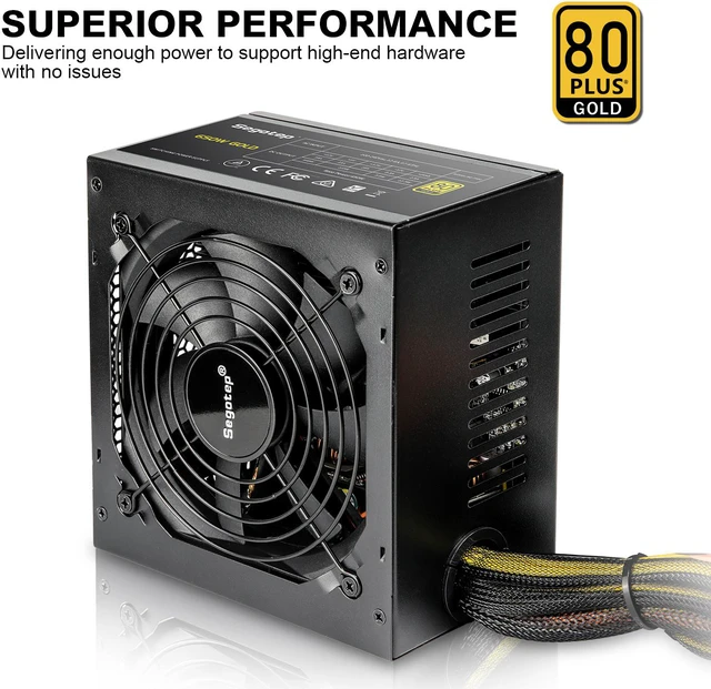 Alt view image 3 of 7 - Segotep 650W Power Supply ATX 80 Plus Gold Certified Non-Modular PSU with Silent 120mm Fan