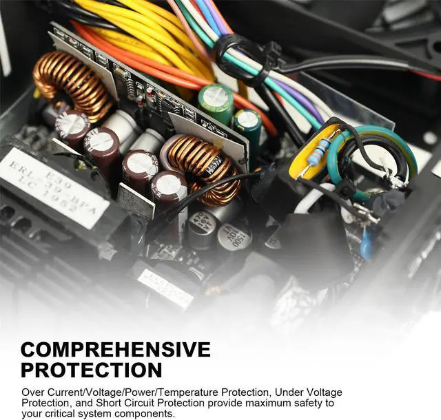 Alt view image 6 of 7 - Segotep 600W Power Supply ATX 80 Plus Gold PSU with Silent 120mm Fan