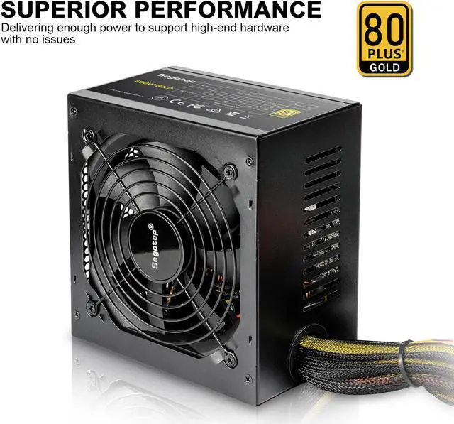 Alt view image 4 of 7 - Segotep 600W Power Supply ATX 80 Plus Gold PSU with Silent 120mm Fan