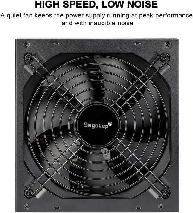 Alt view image 5 of 7 - Segotep 650W Power Supply ATX 80 Plus Gold Certified Non-Modular PSU with Silent 120mm Fan