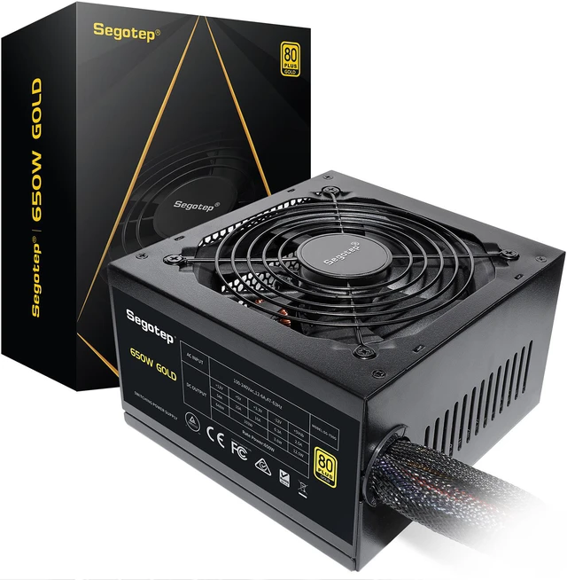 Main image of Segotep 650W Power Supply ATX 80 Plus Gold Certified Non-Modular PSU with Silent 120mm Fan