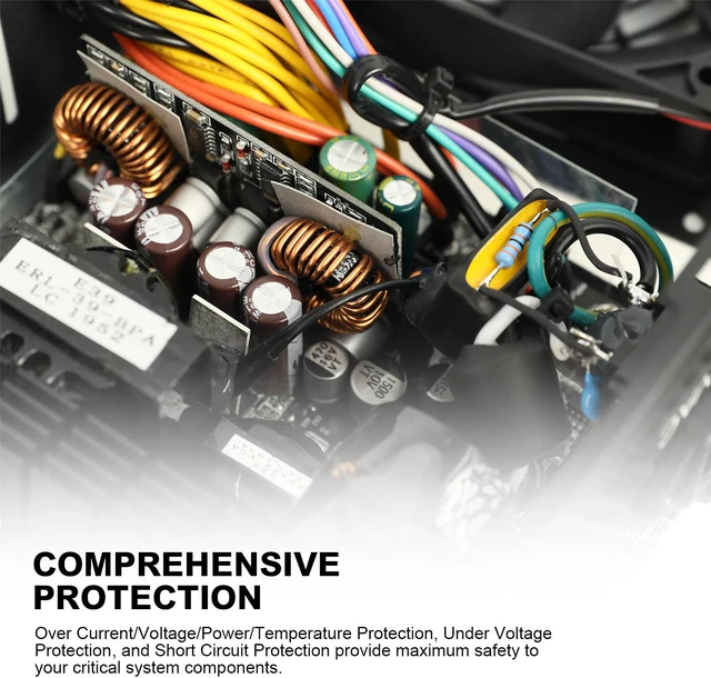 Alt view image 6 of 7 - Segotep 650W Power Supply ATX 80 Plus Gold Certified Non-Modular PSU with Silent 120mm Fan