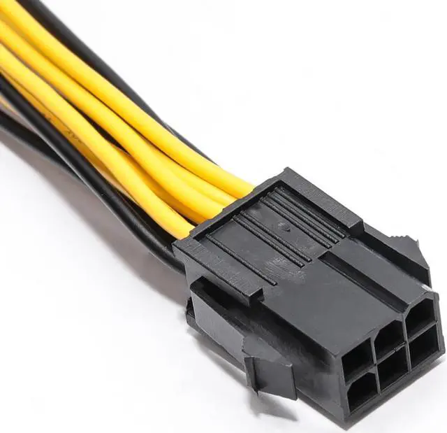 Alt view image 5 of 7 - Segotep 6 Pin to 2 X 8 Pin (6+2) PCIe Adapter Power Cable PCI Express Y-Splitter Extension Cable 9 Inches 6 Pack