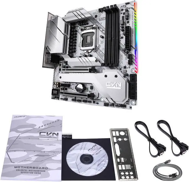 Alt view image 6 of 6 - Colorful CVN B560M Motherboard (Intel 11th/10th Gen) GAMING FROZEN V20 (Micro ATX, LGA 1200 Socket, CNVI WIFI /BT Module Slot, DDR4, PCIe 4, M.2, USB 3.2 Gen 2, DP/HDMI Ports, RGB Headers)