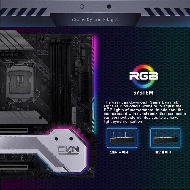 Alt view image 5 of 6 - Colorful CVN B560M Motherboard (Intel 11th/10th Gen) GAMING FROZEN V20 (Micro ATX, LGA 1200 Socket, CNVI WIFI /BT Module Slot, DDR4, PCIe 4, M.2, USB 3.2 Gen 2, DP/HDMI Ports, RGB Headers)