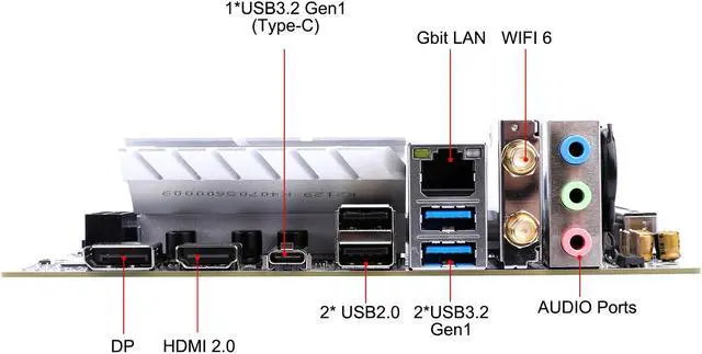 Alt view image 5 of 6 - Colorful CVN B560I Gaming Frozen V20 Motherboard (Mini-ITX, 11th/10th Gen Intel Core, WiFi 6, PCIe 4.0, LGA 1200, M.2 Slot, USB 3.2 Gen 2 Type-C, DDR4, DP/HDMI Port, White Gaming Motherboard)