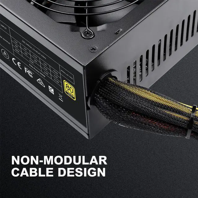 Alt view image 3 of 7 - Segotep 600W Power Supply ATX 80 Plus Gold PSU with Silent 120mm Fan