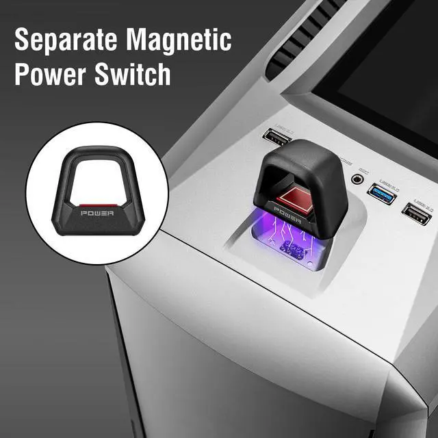 Alt view image 2 of 6 - Segotep M600 Gaming ATX Mid Tower PC Case with Separate Magnetic Power Switch, RGB Skylight, Tempered Glass Side Panel, Supports up to 6 Fans