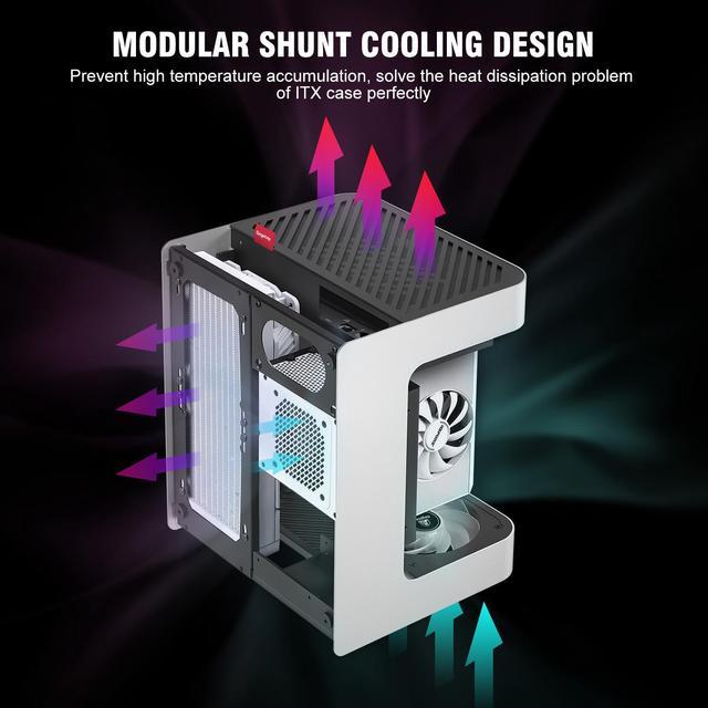 Segotep Slath Mini ITX PC Gaming Computer Case, Double Curved