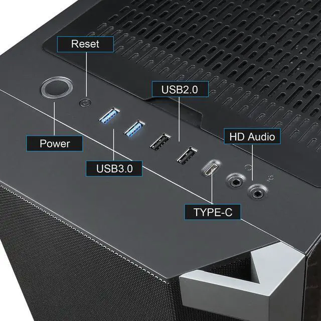 Alt view image 6 of 7 - Segotep Phoenix T1 E-ATX Full-Tower PC Gaming Case,  GPU Vertical Mounting, Support Dual 360mm Water Cooling Radiators, Supports up to 7 Fans, Tempered Glass Side Panel, Front I/O USB 3.0 Type-C Port