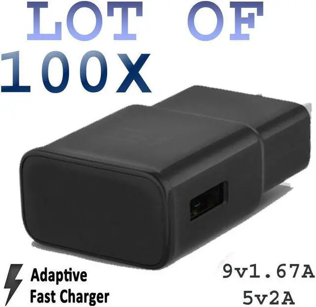Main image of LOT 100x BLACK Adaptive Fast Wall Charger For  S6 S7~S10 Edge Note5 9 10