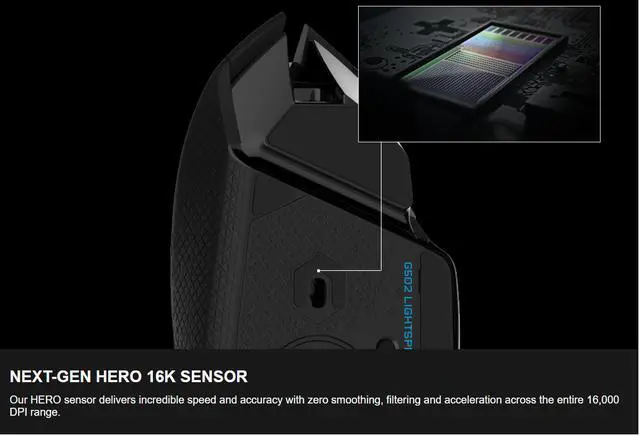 Alt view image 4 of 8 - Logitech G502 LIGHTSPEED Wireless Gaming Mouse with HERO Sensor and Tunable Weights