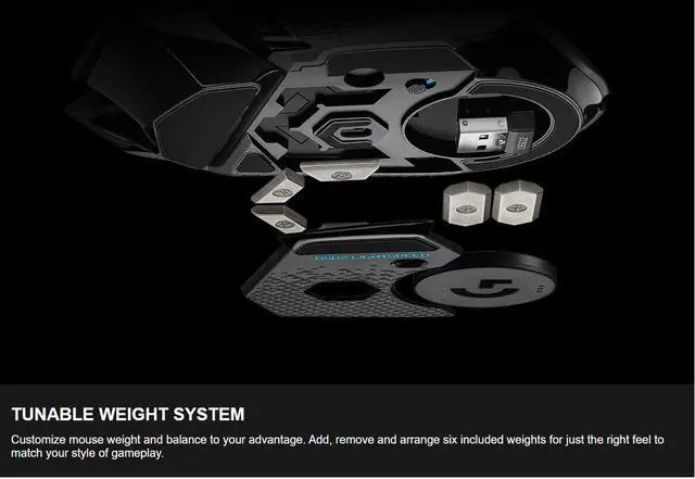 Alt view image 5 of 8 - Logitech G502 LIGHTSPEED Wireless Gaming Mouse with HERO Sensor and Tunable Weights