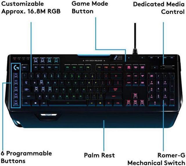 Alt view image 6 of 7 - Logitech G910 Orion Spectrum RGB Mechanical Gaming Keyboard USB 920-008012