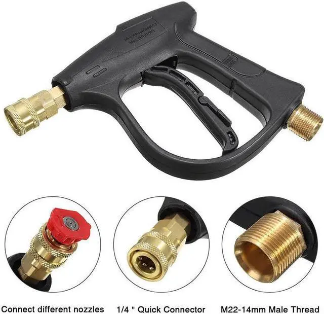 Alt view image 4 of 6 - 1/4" High Pressure Washer  3000PSI Car Wash Foam Spray Short Wand / Nozzle