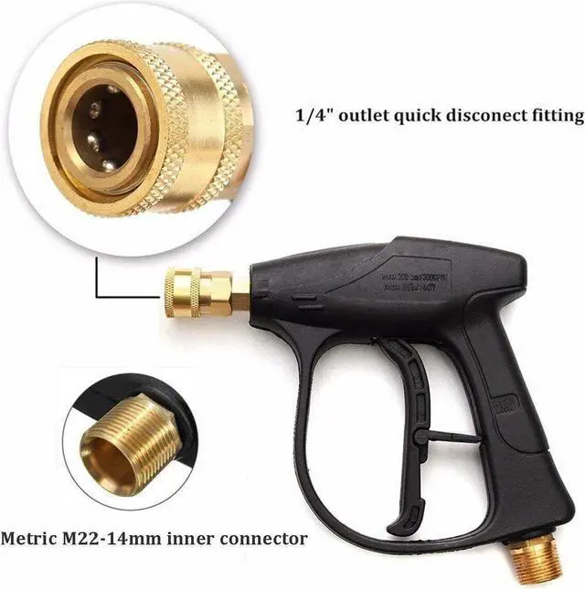 Alt view image 5 of 6 - 1/4" High Pressure Washer  3000PSI Car Wash Foam Spray Short Wand / Nozzle