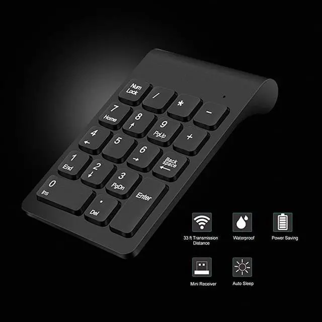 Alt view image 5 of 7 - Wireless Numeric Keypad  Mini 24G 18 Keys Number Pad Portable Silent Financial Accounting Numeric Keypad Keyboard Extensions with Wireless Mouse for Laptop PC Desktop NotebookBlack
