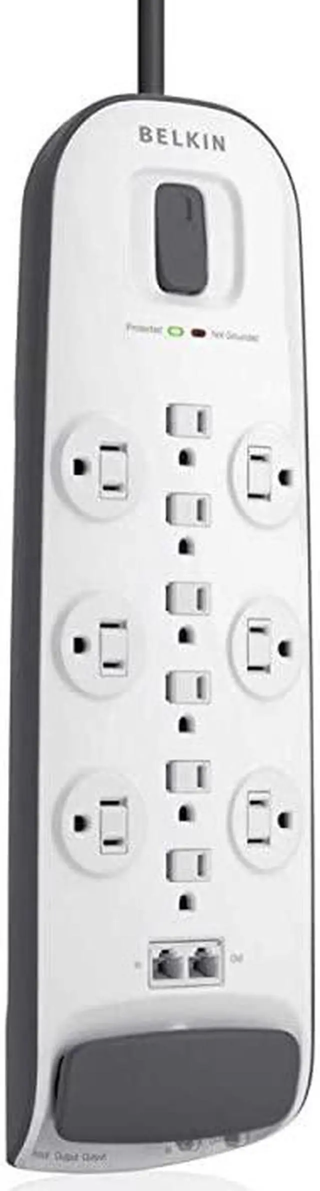 Main image of BV11223408 12Outlet Advanced Power Strip Surge Protector with 8Foot Power Cord and Ethernet Cable Satellite Telephone Coaxial Protection 4000 Joules White
