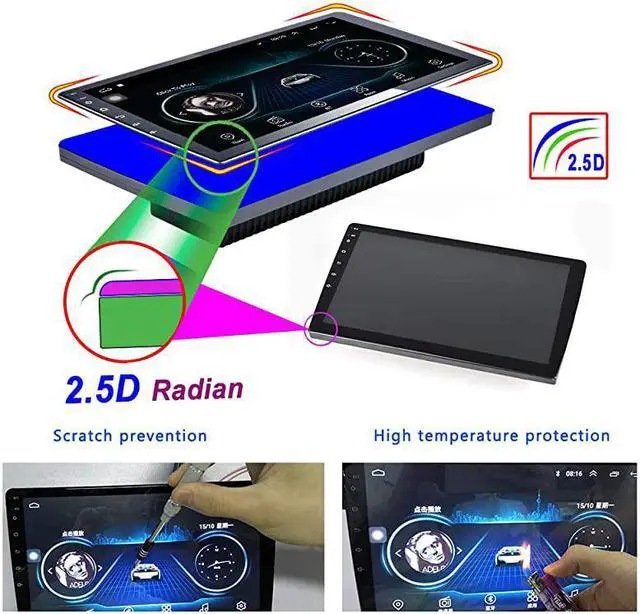 Alt view image 3 of 7 - 101 Inch Android Car Stereo with GPS Double Din Car Radio Bluetooth FM Radio Receiver Support WiFi Connect Mirror Link for AndroidiOS Phone + Dual USB Input amp 12 LEDs Backup Camera