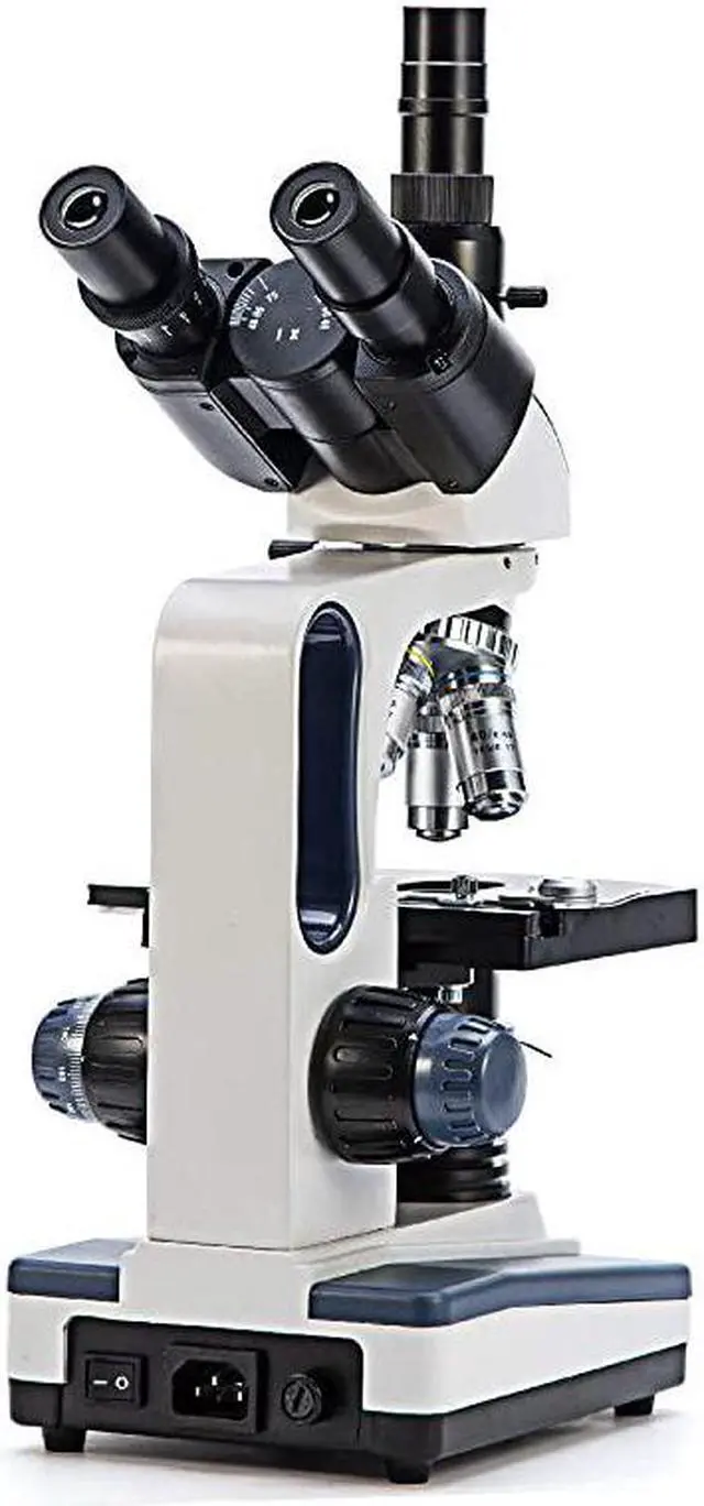 Alt view image 3 of 7 - SW350T 40X2500X Magnification Siedentopf Head ResearchGrade Trinocular Compound Lab Microscope with WideField 10X and 25X Eyepieces Mechanical Stage Abbe Condenser CameraCompatible