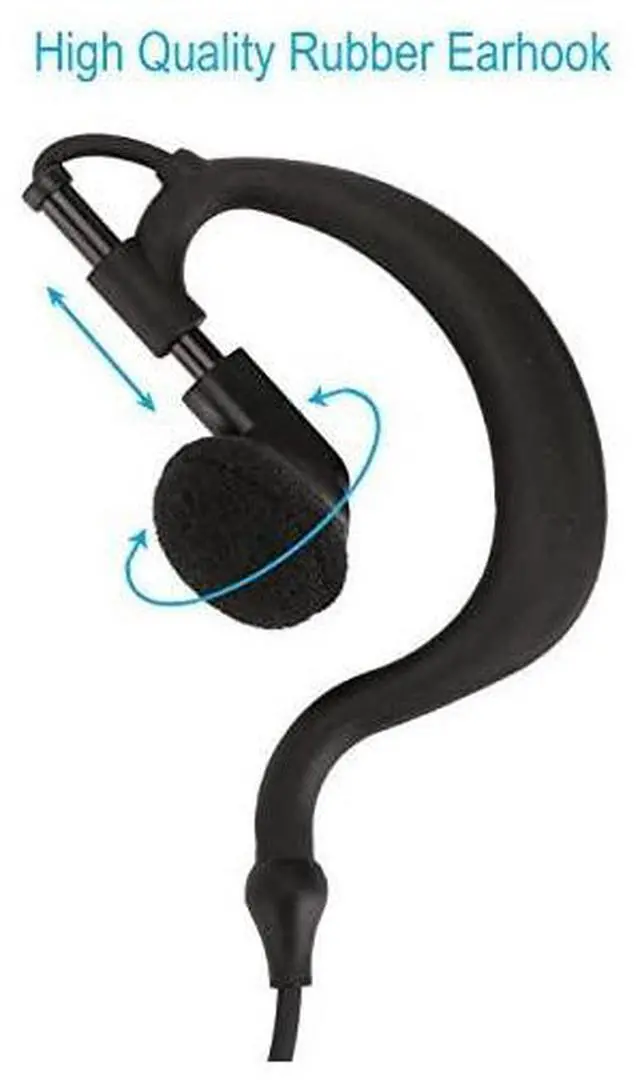 Alt view image 3 of 7 - Wire Earhook Earpiece for Baofeng Radios BF-F8HP BF-F9 UV-82 UV-82HP UV-82C UV-5R UV-5R5 UV-5RA UV-5RE UV-5X3 V2+ and BTECH Retevis TYT Wouxun Kenwood Radios, G Shape Headset