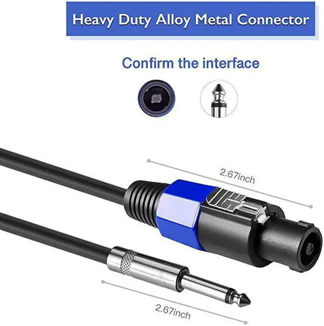 Alt view image 4 of 7 - 2Pack 25 ft Speakon to 14 Male Speaker Cables Professional 12 Gauge AWG Wire Audio Amplifier Connection Cord DJPA Speaker Cable Wire with Twist Lock