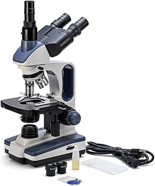 Alt view image 4 of 7 - SW350T 40X2500X Magnification Siedentopf Head ResearchGrade Trinocular Compound Lab Microscope with WideField 10X and 25X Eyepieces Mechanical Stage Abbe Condenser CameraCompatible